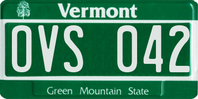 VT license plate OVS042