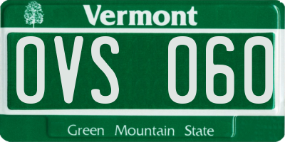 VT license plate OVS060