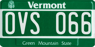 VT license plate OVS066