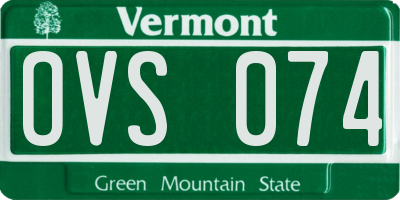 VT license plate OVS074