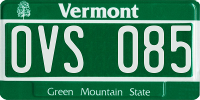 VT license plate OVS085