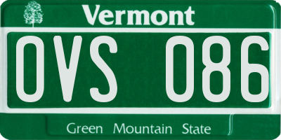 VT license plate OVS086