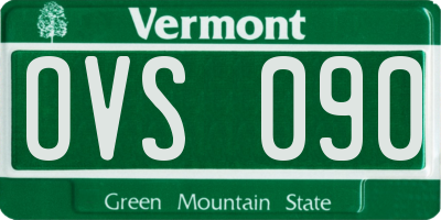 VT license plate OVS090