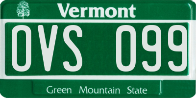 VT license plate OVS099