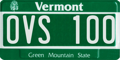 VT license plate OVS100