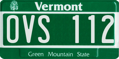 VT license plate OVS112