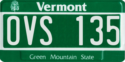 VT license plate OVS135
