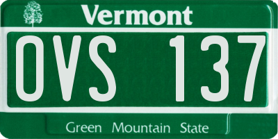 VT license plate OVS137