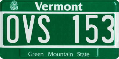VT license plate OVS153
