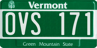 VT license plate OVS171