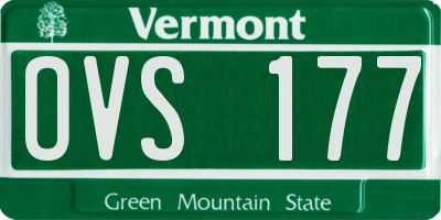 VT license plate OVS177