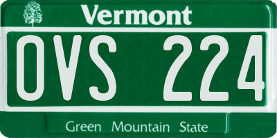 VT license plate OVS224