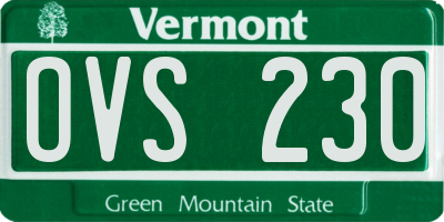 VT license plate OVS230
