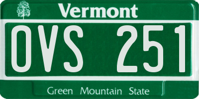 VT license plate OVS251
