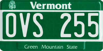 VT license plate OVS255