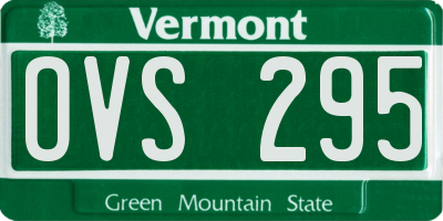 VT license plate OVS295