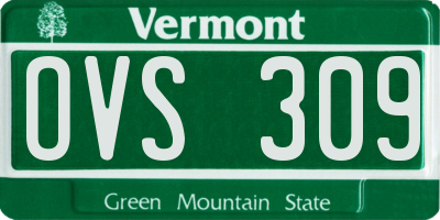 VT license plate OVS309