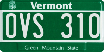VT license plate OVS310