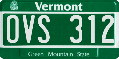 VT license plate OVS312