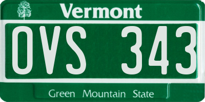 VT license plate OVS343