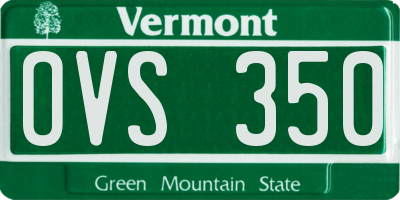 VT license plate OVS350