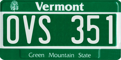 VT license plate OVS351