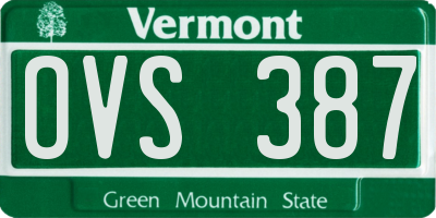 VT license plate OVS387