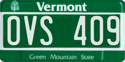 VT license plate OVS409