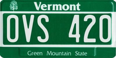 VT license plate OVS420