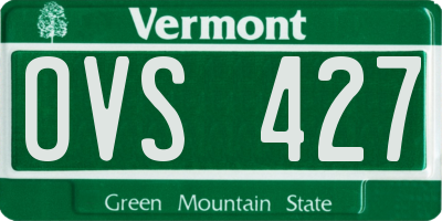 VT license plate OVS427