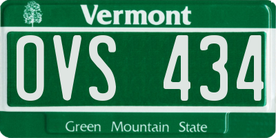 VT license plate OVS434