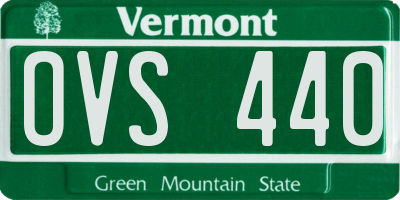 VT license plate OVS440