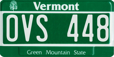 VT license plate OVS448