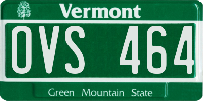 VT license plate OVS464