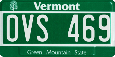 VT license plate OVS469