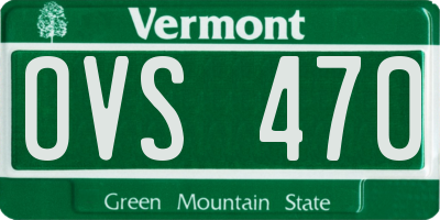 VT license plate OVS470