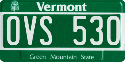 VT license plate OVS530