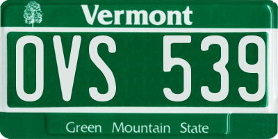 VT license plate OVS539