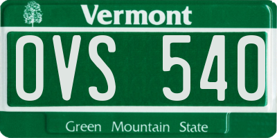 VT license plate OVS540