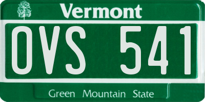 VT license plate OVS541