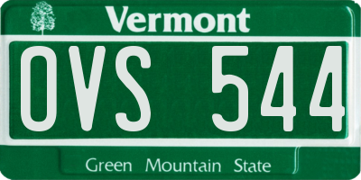 VT license plate OVS544