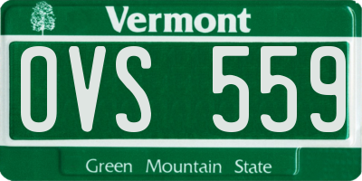 VT license plate OVS559