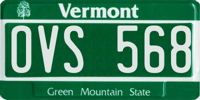 VT license plate OVS568