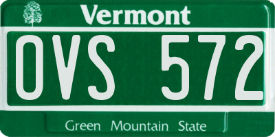 VT license plate OVS572