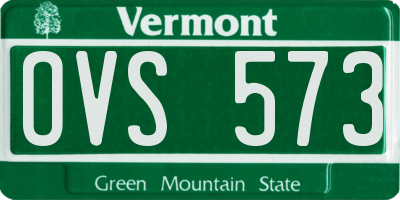 VT license plate OVS573