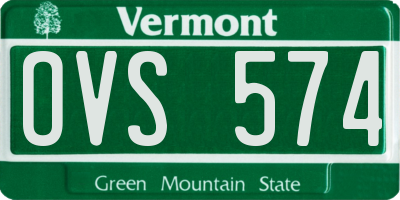 VT license plate OVS574