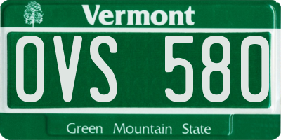 VT license plate OVS580