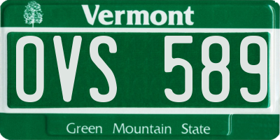 VT license plate OVS589