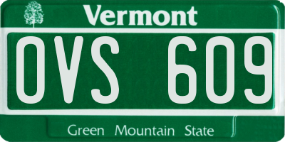 VT license plate OVS609