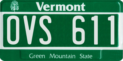 VT license plate OVS611
